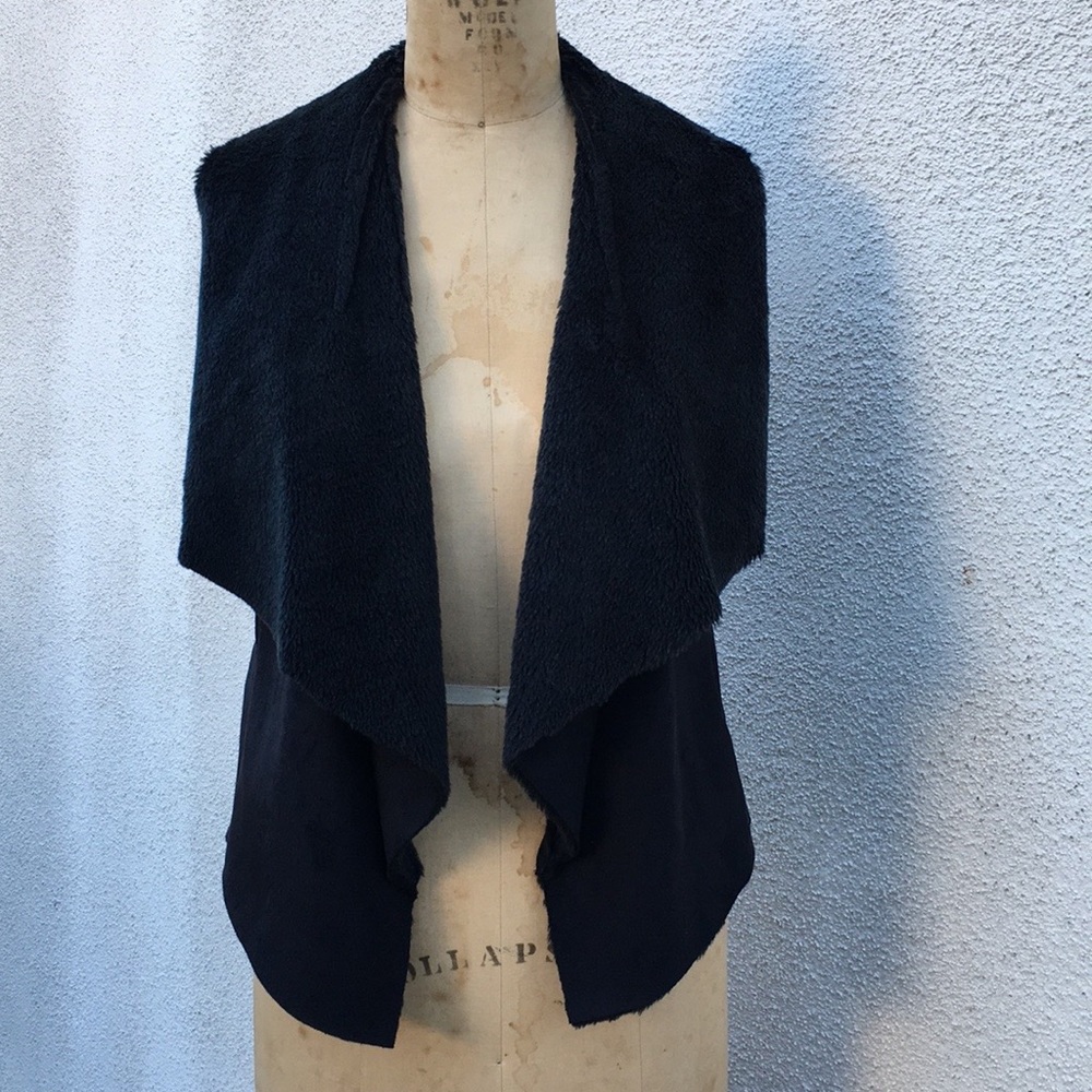 American Living fun faux fur vest with ultra suede